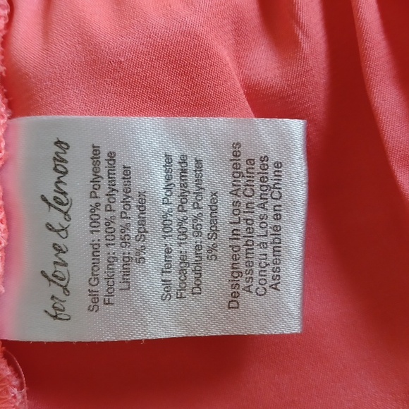 For Love & Lemons Neon Coral Vixen Swiss Dot Bralette Top ** SZ S - Picture 7 of 7